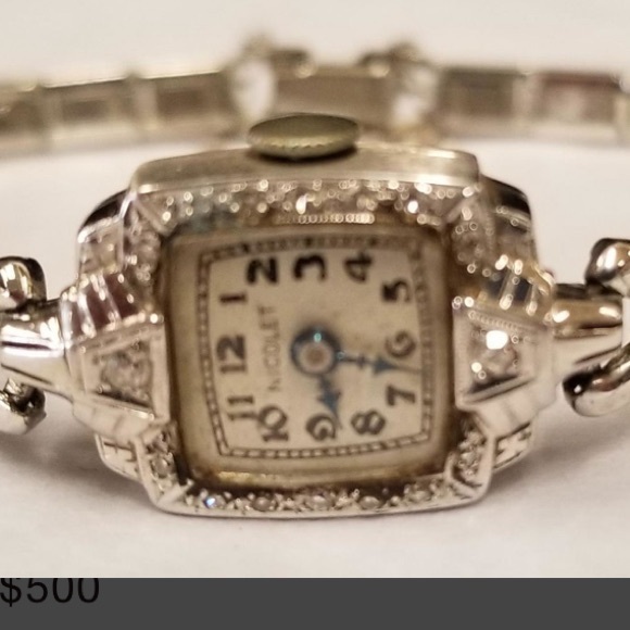 10k white gold vintage watch - Picture 2 of 7